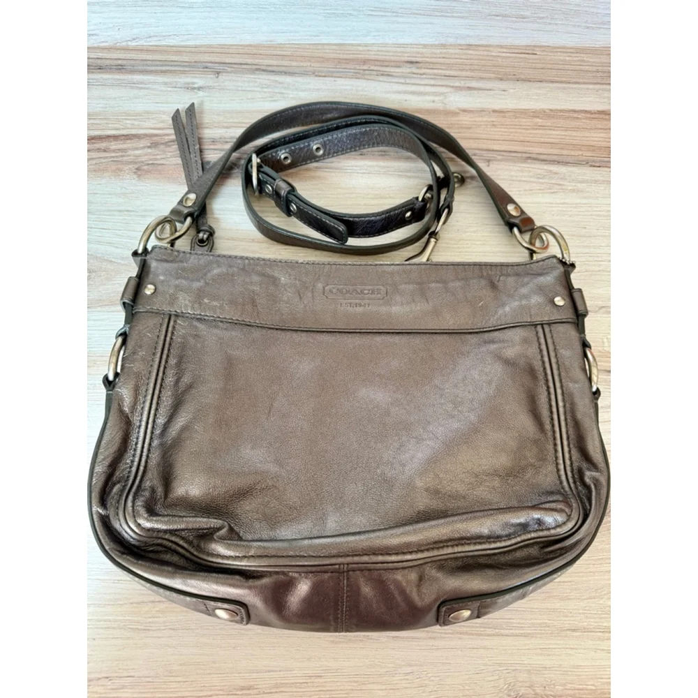Coach Zoe Gun Metal Grey Leather Shoulder Bag One‎ Size - Picture 4 of 7